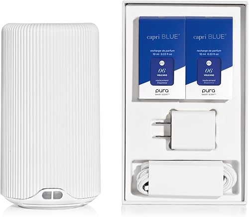 Miniatura 8 de Capri Blue Pura Plus - Kit de difusor de fragancia Smart Home, incluye 1 difusor de Pura de mesa y 2 repuestos de volcán pura, notas de frutas