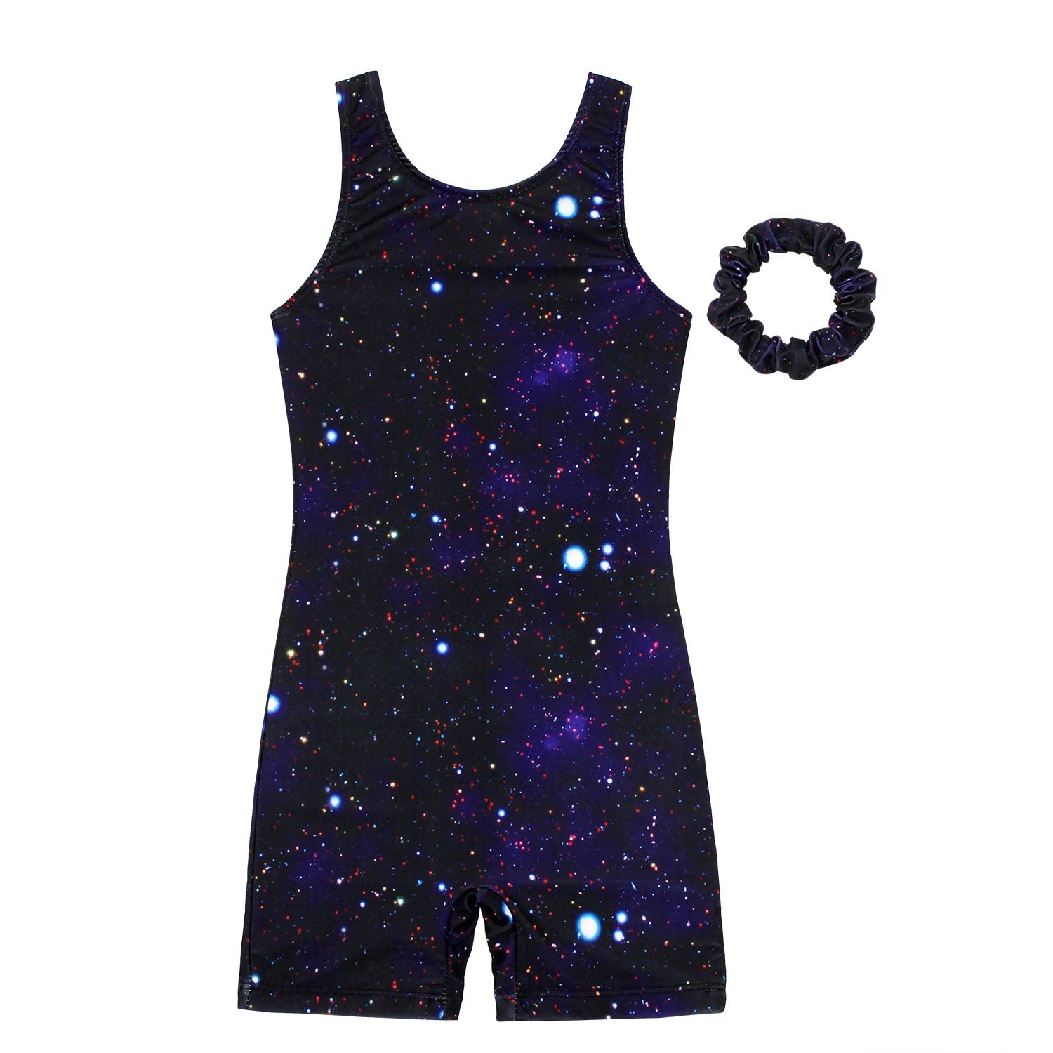 MODAFANSGymnastics Leotards for Girls Sparkly Dance Unitards Biketards Black Activewear for Girls 4-13Years