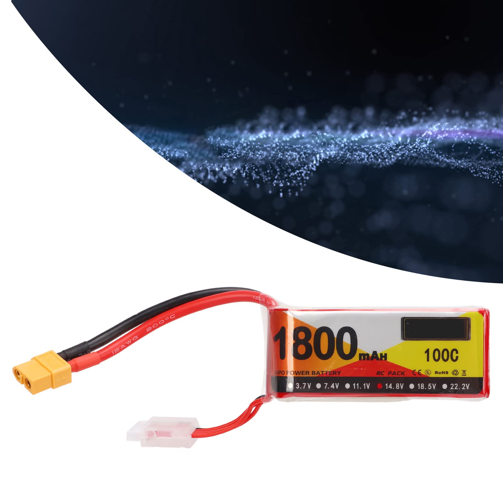 Batteria Lipo da 1800 mAh Velocità di scarica 100C Spina 14,8 V 4 S XT60 Alimentazione a batteria RC per modello di auto in elicottero RC