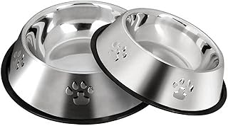 2 Stück Edelstahl Hundenapf,Napf Katze, rutschfeste Haustier Schüssel/Futternapf (XS-15 cm) product image