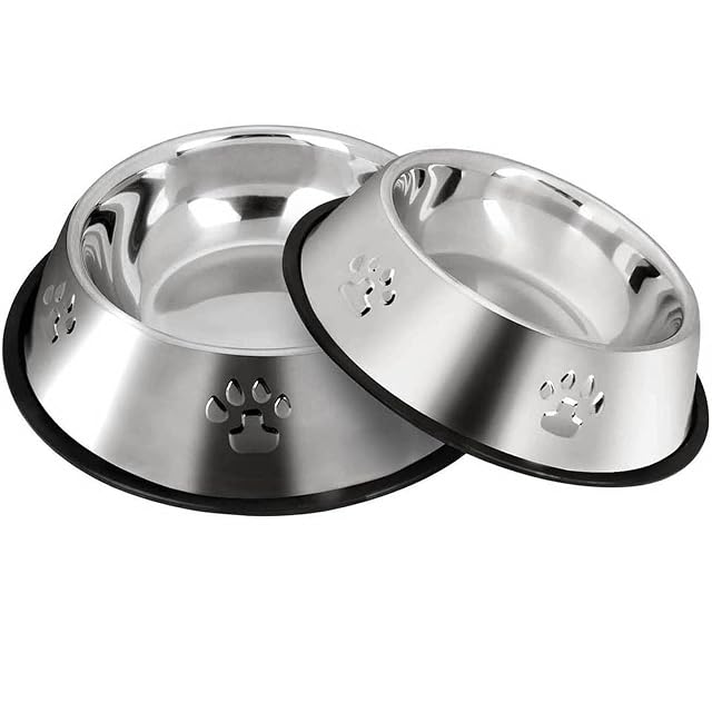 2 Cuencos para Gatos de Acero Inoxidable, Comederos para Cachorros