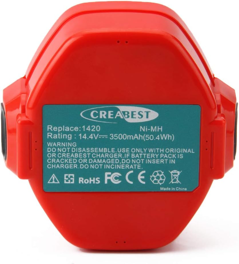 CREABEST New 2Packs 3.5Ah Ni-MH 14.4V Battery Compatible with 1434 1420 1422 1433 PA14 1435 1435F 192600-1 193985-8 192699 193157-5 193158-3 1051D 4033D 8433D 6228D