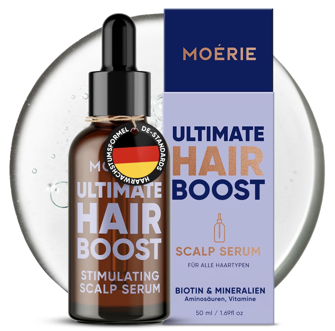 MOERIE Hair Growth Serum 50ml - zum Haarwachstum beschleunigen & gegen Haarausfall bei Frau - Haarwuchsmittel Kopfhaut Serum - Haar Wachstum Haarserum Öl - Anti Haarausfall Haaröl (Serum DE)