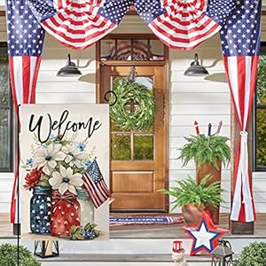 4th of July Floral Garden Flag 12x18 Vertical Double Sided Patriotic Mason Jar Flowers Red Blue Memorial Day Independence Day Holiday Outside Decorations Burlap Yard Flag BW321 4th of July Floral Garden Flag 12×18 Vertical Double Sided Patriotic Mason Jar Flowers Red Blue Memorial Day Independence Day Holiday Outside Decorations Burlap Yard Flag BW321