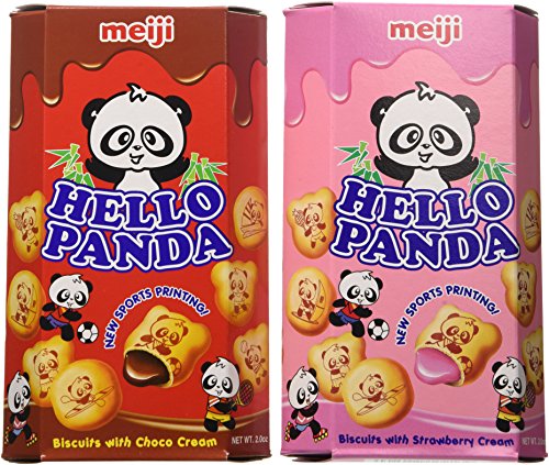 Meiji Hello Panda Chocolate, Strawberry Biscuit 2 Ounce Boxes (Pack of 10)
