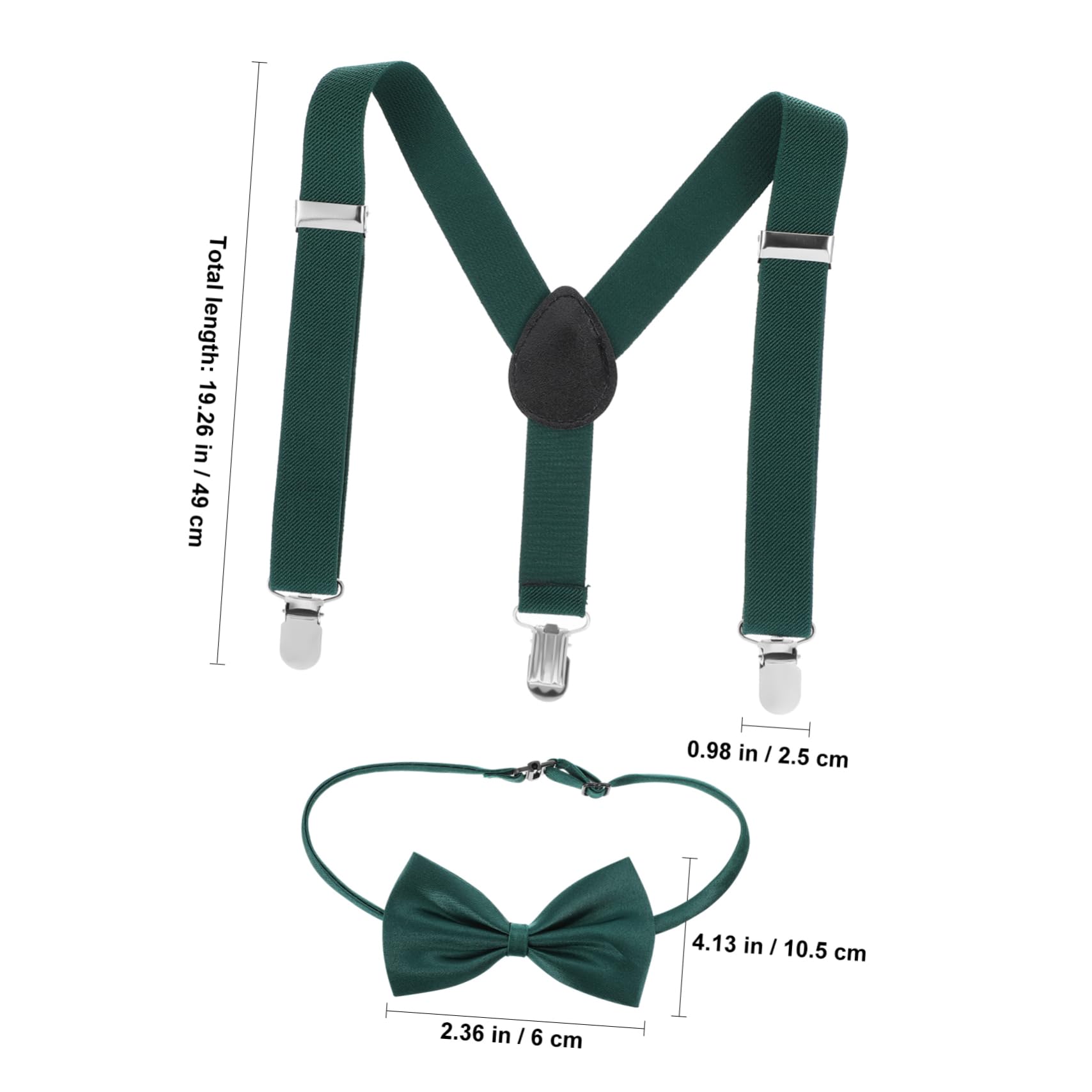 Beavorty Fashionable Boy's Suspenders and Bow Tie Set Elastic and Comfortable for Dress Trousers and Hunting