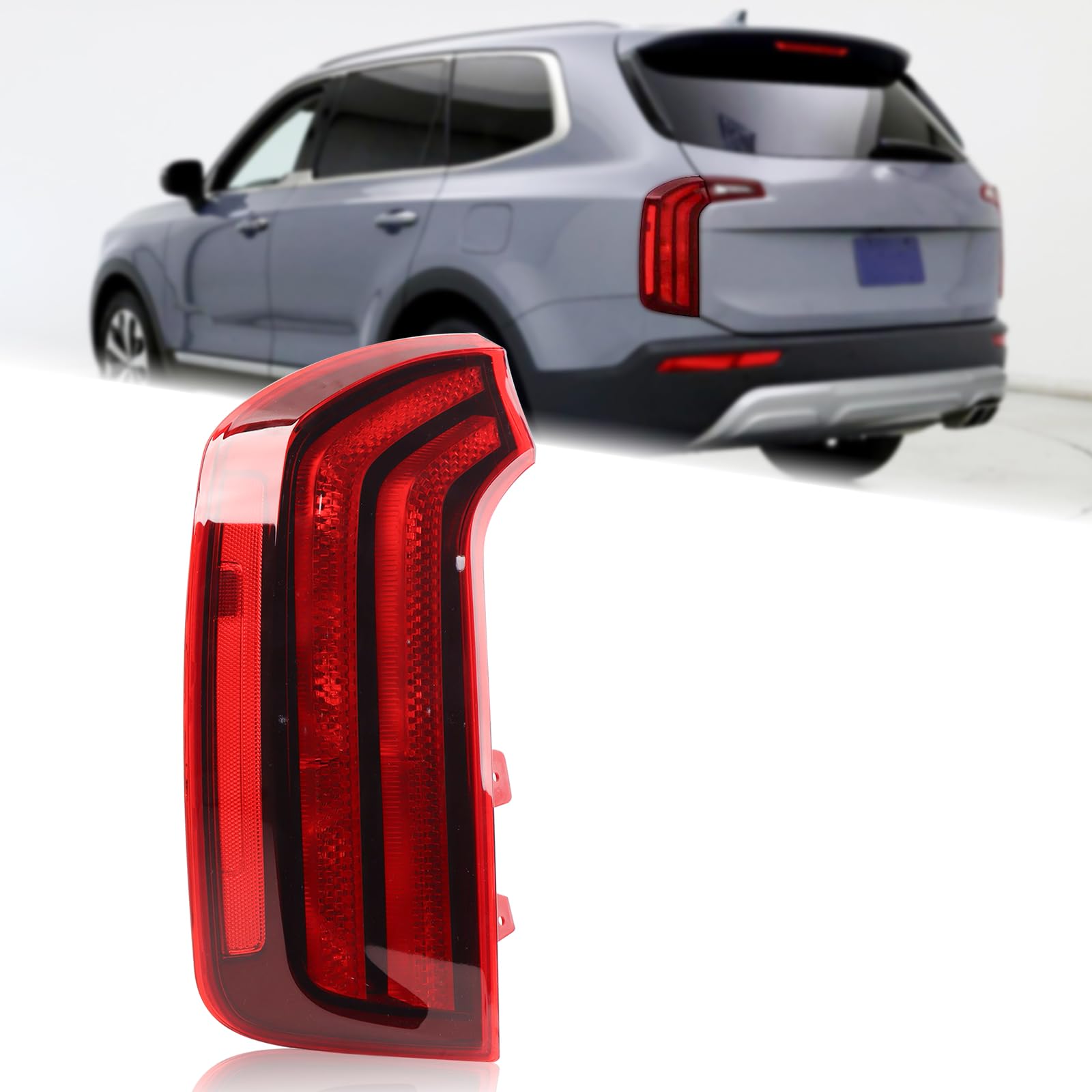 Photo 1 of Duolctrams Halogen Type Tail Light Rear Lamp Assembly Compatible with 2020-2024 Kia Telluride S/LX Models Left Driver Side 92401-S9000 92401-S9500 KI2804160