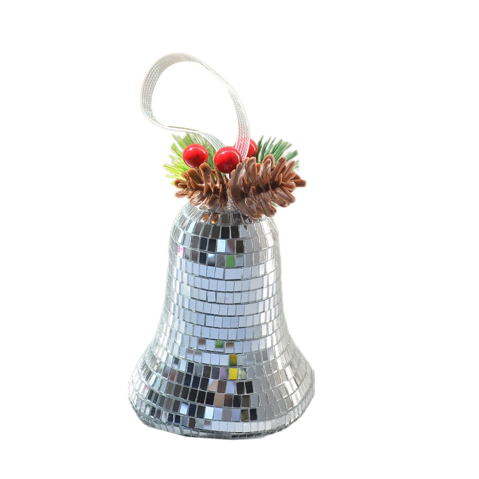 Kalttoy Silver Sparkling Discos Bauble Christmas Hanging Decorations Stylish Festival Accessories Light Reflectings Glass Ornament Party Accessories
