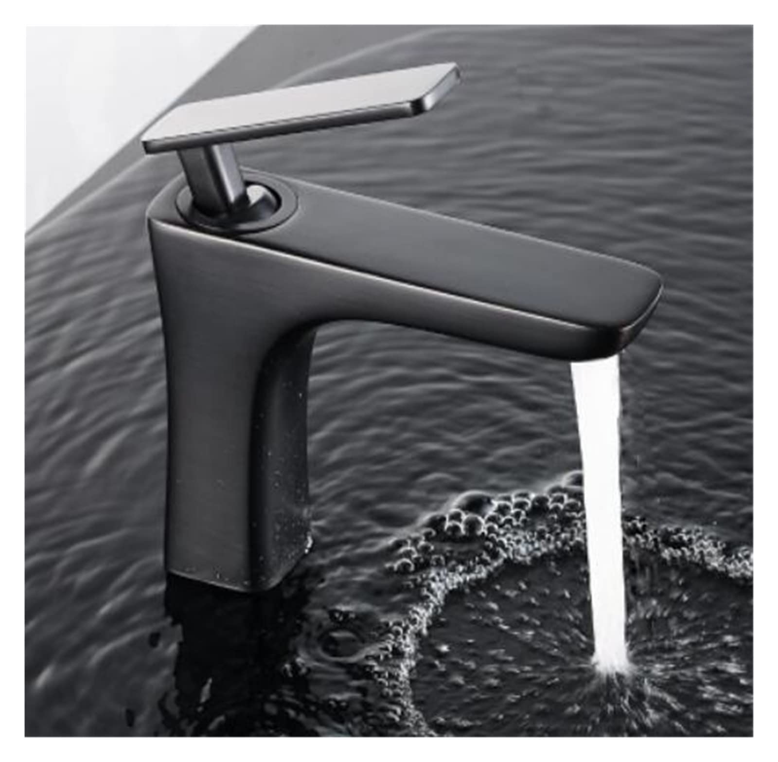 Robinet de lavabo mitigeur noir court pour eau chaude froide et grue de salle de bain