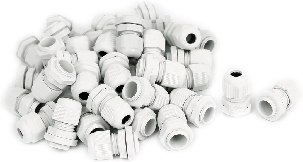 Ruilogod PG9 3.5-8mm 16mm Thread Dia Cable Glands Joints Fastener 50 Pcs White (id: ab0 d33 de6 754 c37