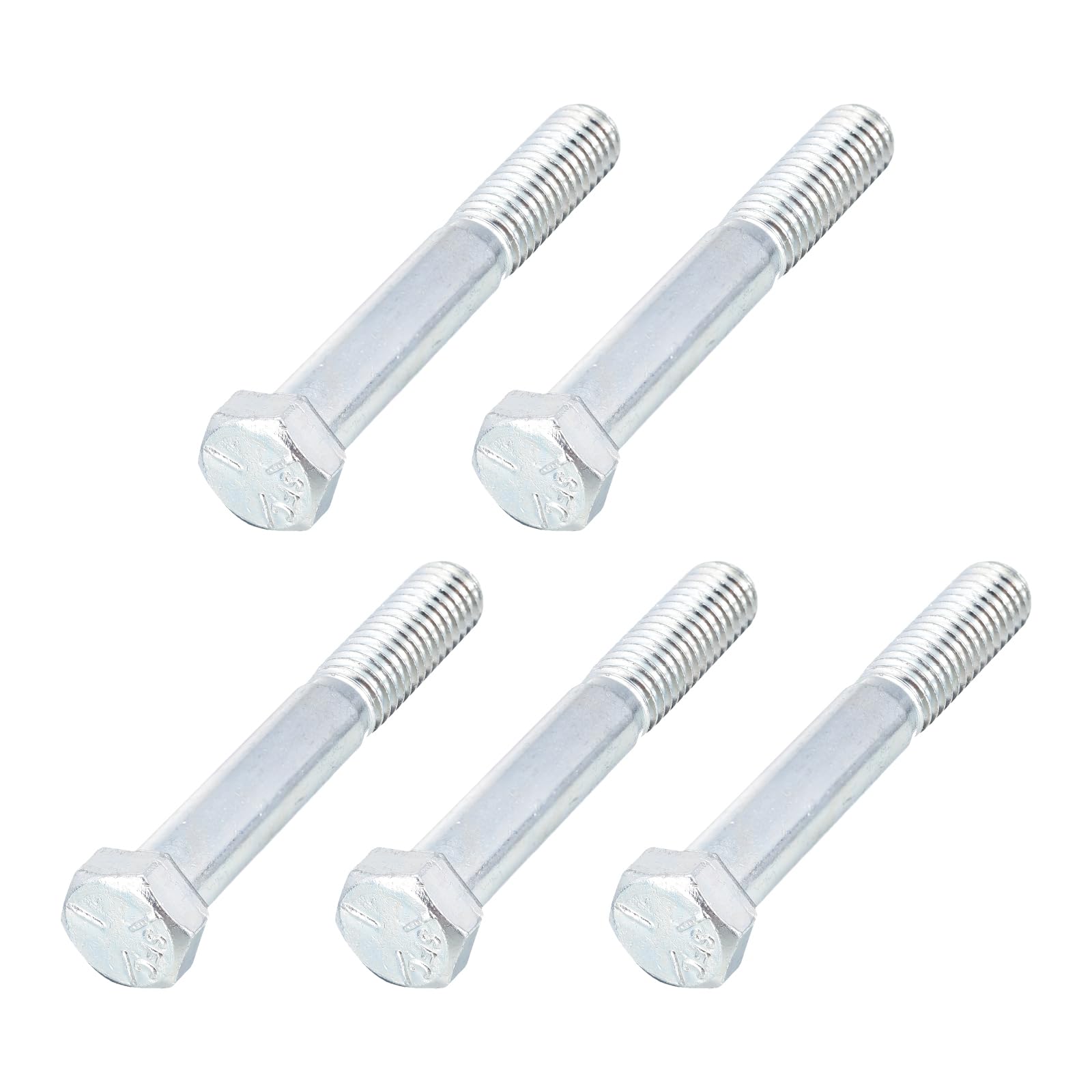 METALLIXITY Hex Bolts (7/16-14x3") 5Pcs, Carbon Steel Zinc Plated, Coarse Thread UNC Hex Head Screw Bolt - for Furniture Repair Silver