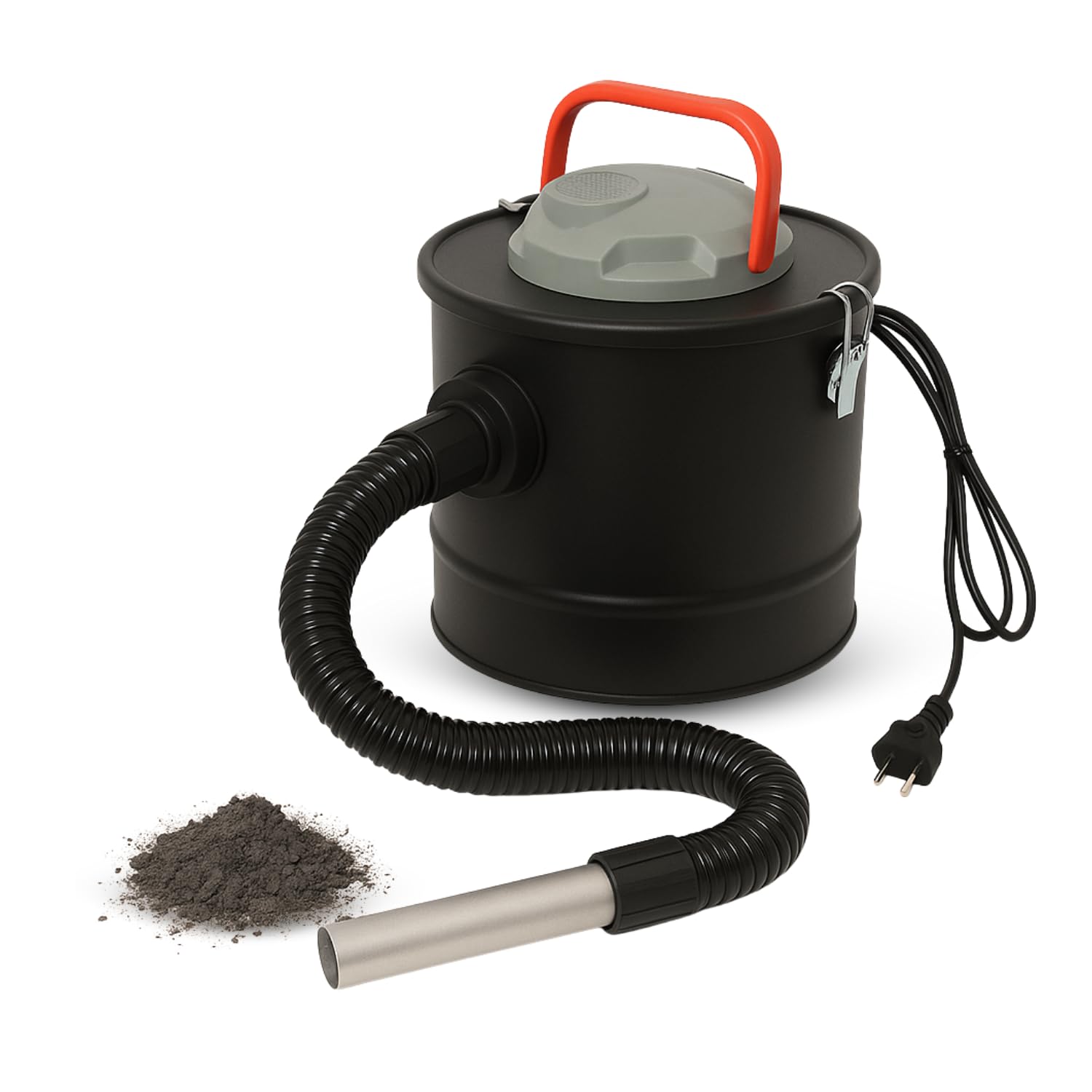Paluplus Aspiracenere con Funzione Soffiante, Aspiratore con Filtro HEPA, Tubo da 80 cm e Bocchetta in Alluminio da 23 cm, per Pulizia Camini, Stufe a Pellet e BBQ, Potenza 600W -098M -3,13 (10 Litri)