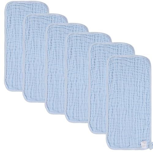 Miniatura 13 de norinori - Paquete de 6 paños de muselina para eructos de bebé, toallas de muselina, grandes, 20 x 10 pulgadas, extra suaves y absorbentes, para