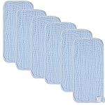 norinori Baby Burp Cloths Muslin Washcloths 6Pack - Muslin Burp Cloths Large 20\'\'x10\'\' Extra Soft Absorbent Baby Burp Rags for Newborn 100% Cotton for Boys Girls Gift 6 Layers Machine Washable