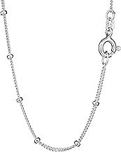 NKlaus Women's 925 Sterling Silver Ball Chain Elegant Necklace (38 cm - 80 cm) for Women and Girls, Width 1.1 mm