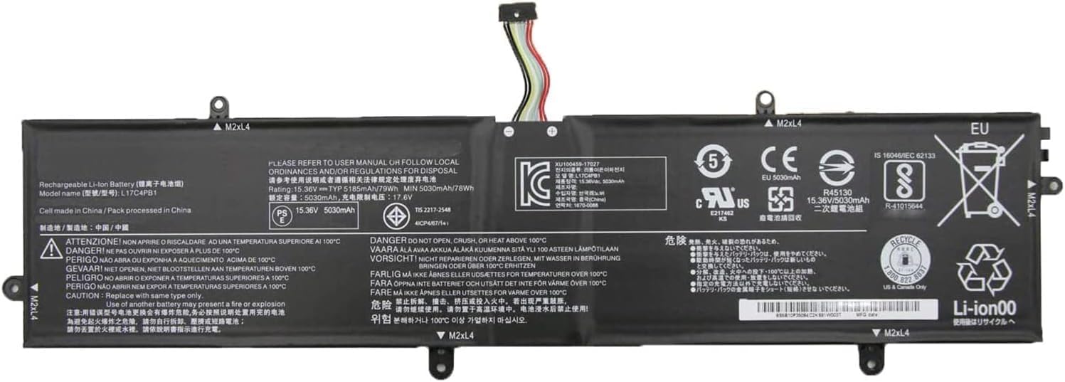 L17M4PB1 L17C4PB1 5B10P35082 Laptop Battery Replacement for Lenovo IdeaPad 720S-15IKB 720S Touch-15IKB V730-15 V730-15-IFI V730-15-ISE 720S-15IKB 720S-15IKB 720S-15IKB Serie15.36V 79Wh