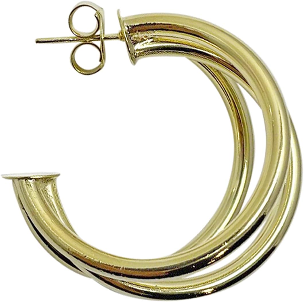 Sheila Fajl Claire Triple Hoop Earrings in Polished Gold Plated
