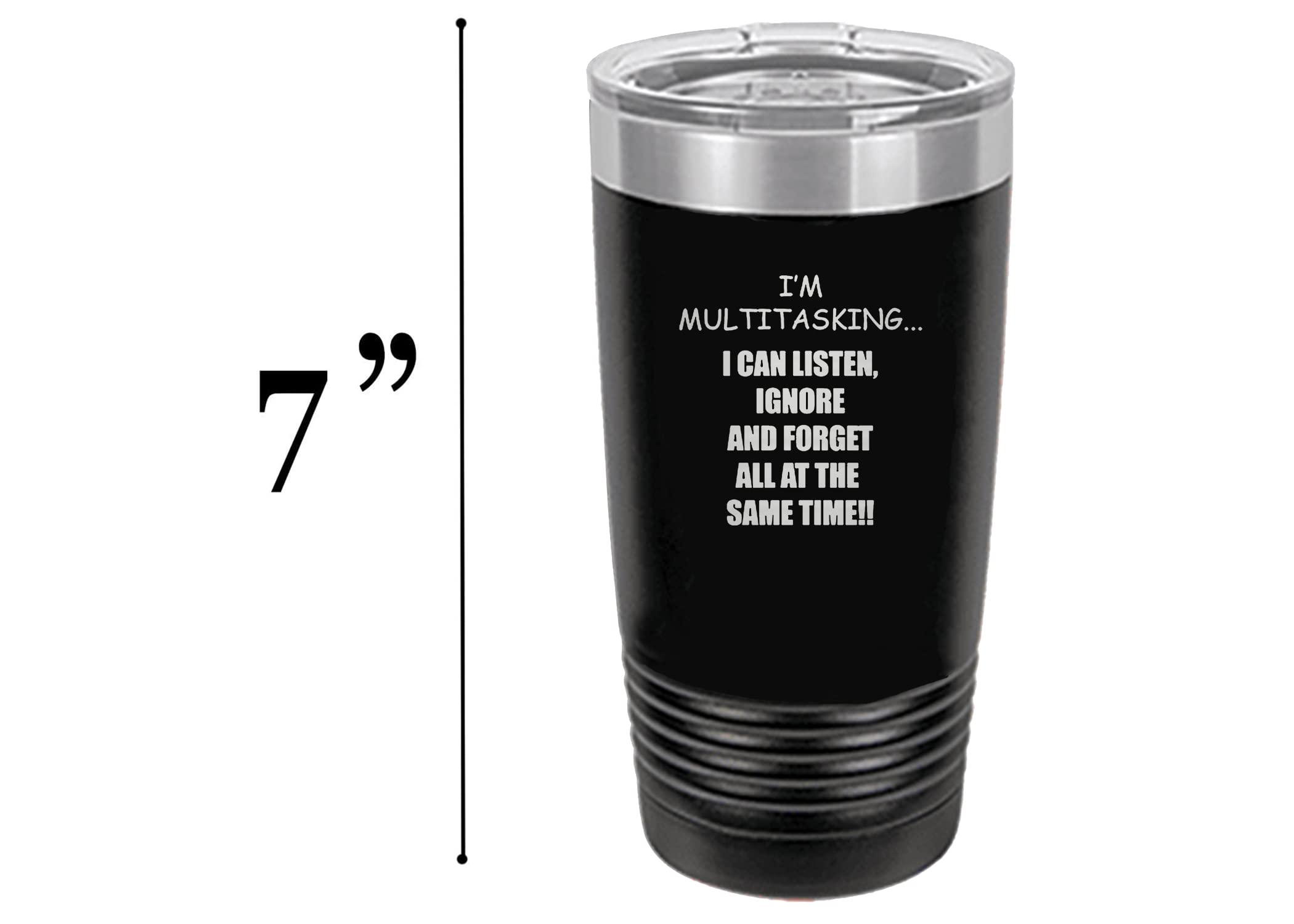 Rogue River Tactical Śmieszny sarkastyczna praca biurowa 590 ml kubek podróżny kubek z pokrywką izolowany próżniowo gorący lub zimny wielozadaniowy (czarny)