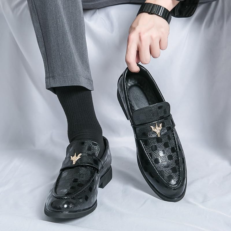 Men's Oxford Slip-On Derby Shoes Comfortable Breathable Dress Shoes Retro Casual Business Fashion Formal Footwear2