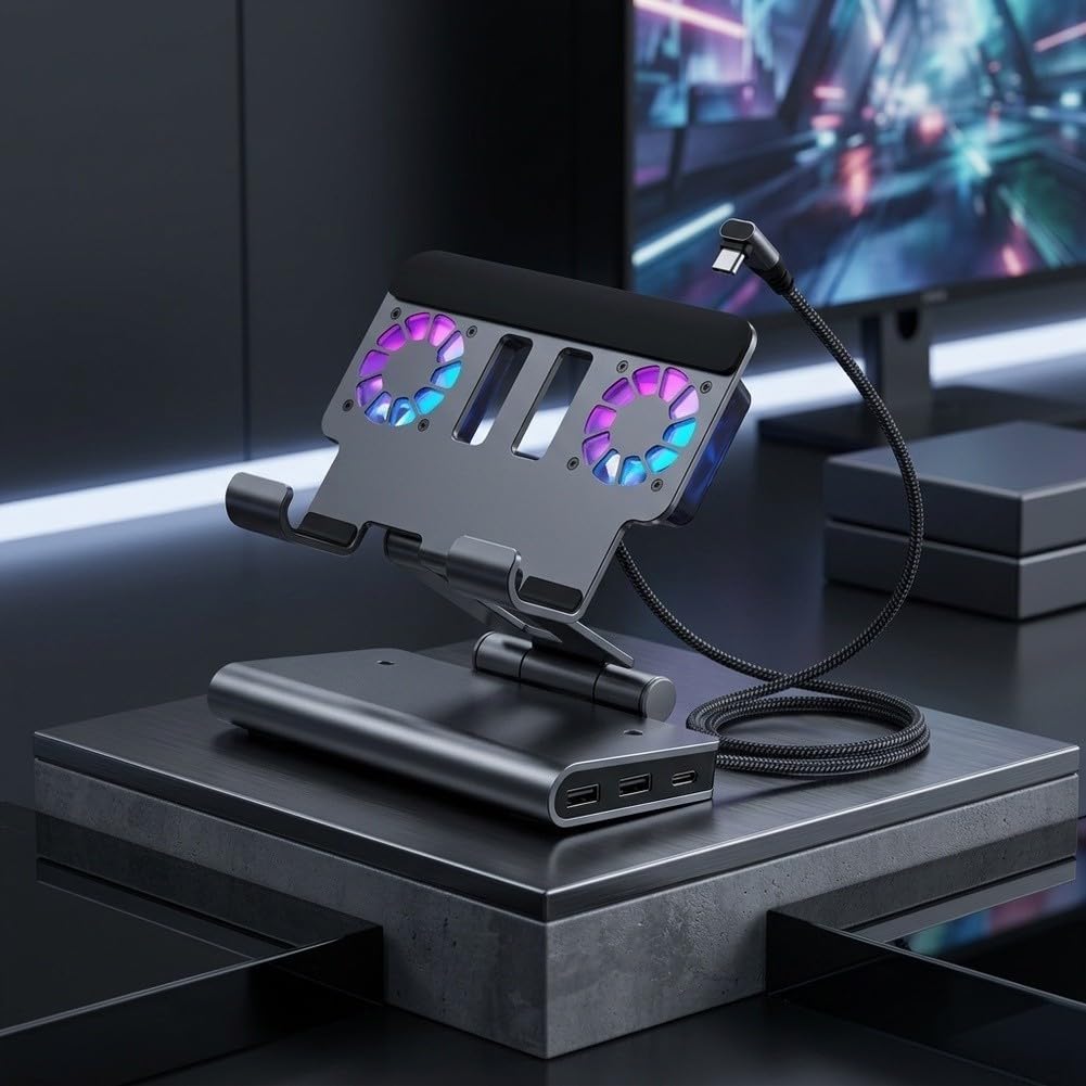Raffreddamento per OneXPlayer con doppia ventola di raffreddamento 4K per | Doppia ventola da 6000 giri/min, previene il surriscaldamento, gioco intenso per sessioni, funzionamento silenzioso