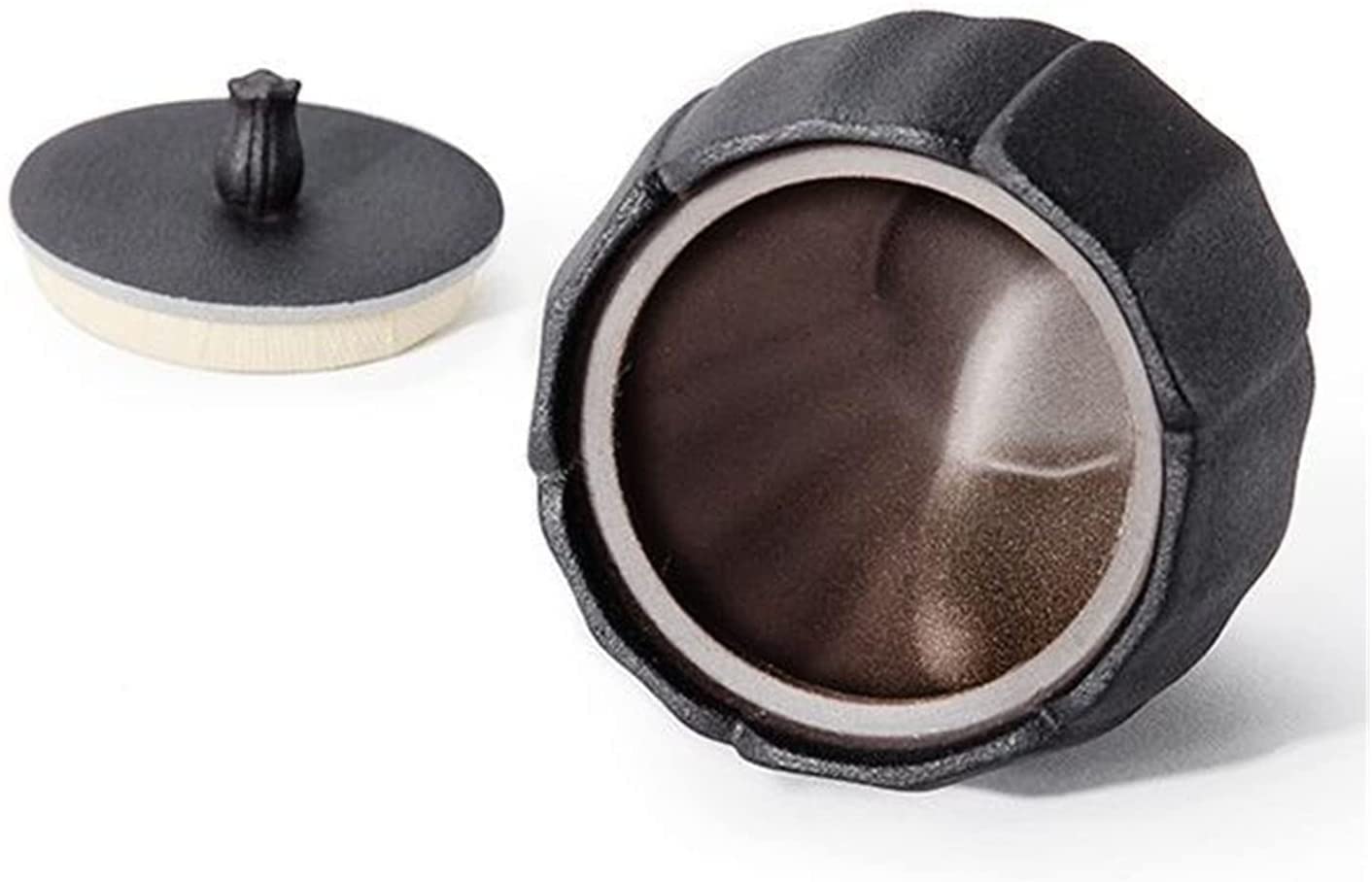 Teedose, Teedose aus Keramik, Einmachgläser, Vorratsdosen for Lebensmittel in der Küche, grobe Keramik-Teedose for die(Noir)