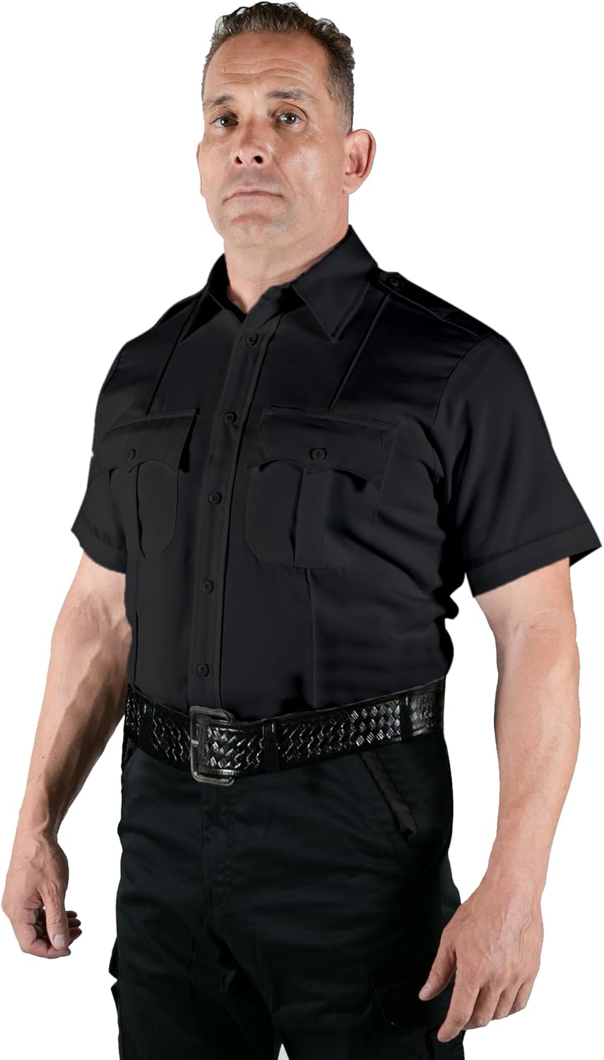 First Class 100% Polyester Short Sleeve Men's Uniform Shirt White - Image 4