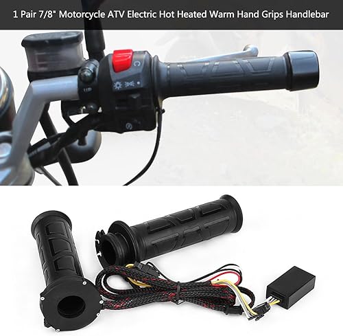 Miniatura 2 de KIMISS Empuñaduras de motocicleta de 0.866 in, para, calentadores de manillar de calefacción eléctrica, ajuste universal de 7/8", agarre cómodo