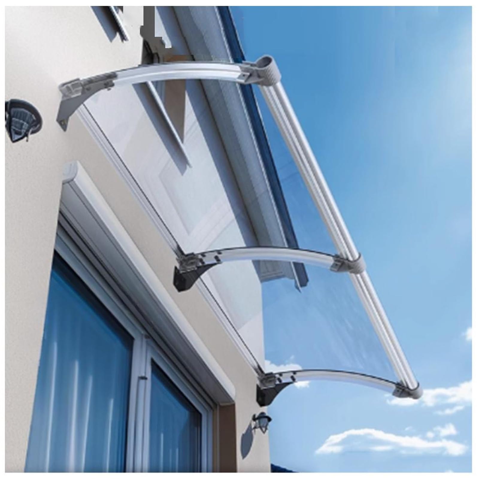 GJZQDKX UV Protection Polycarbonate Patio Door Awning Large Sink Cover 65x100cm (25.6x39in) Weatherproof Canopy Outdoor Shade for Entryway and Windows