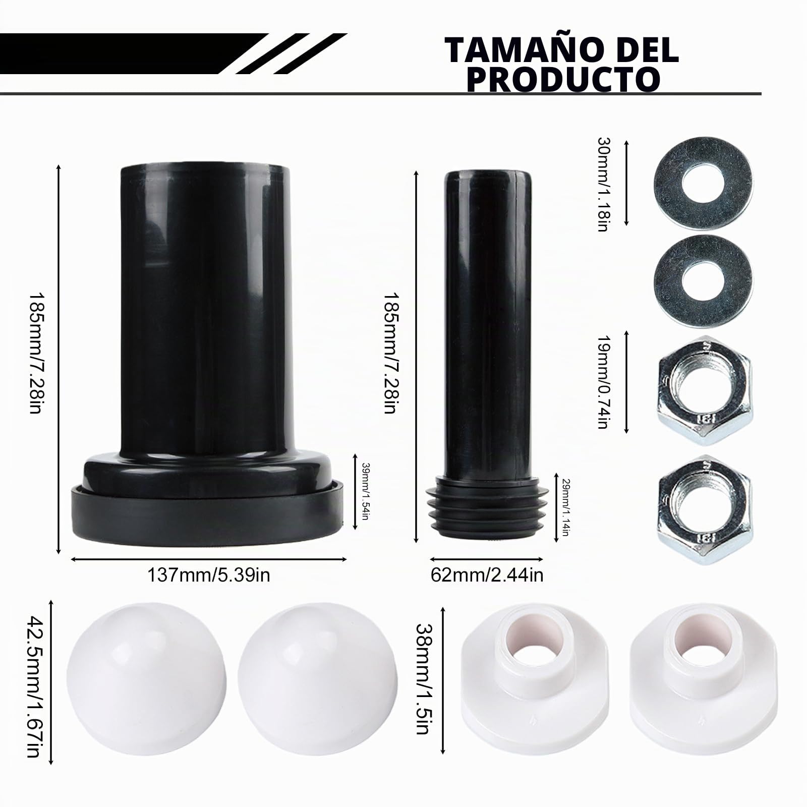 Kit de conexión para descarga de pared, diámetro de la tubería de PVC 90/110, longitud 180 mm, compatible con Geberit Duofix 405.116.00.1. Manguera de drenaje de pared (modelo:
