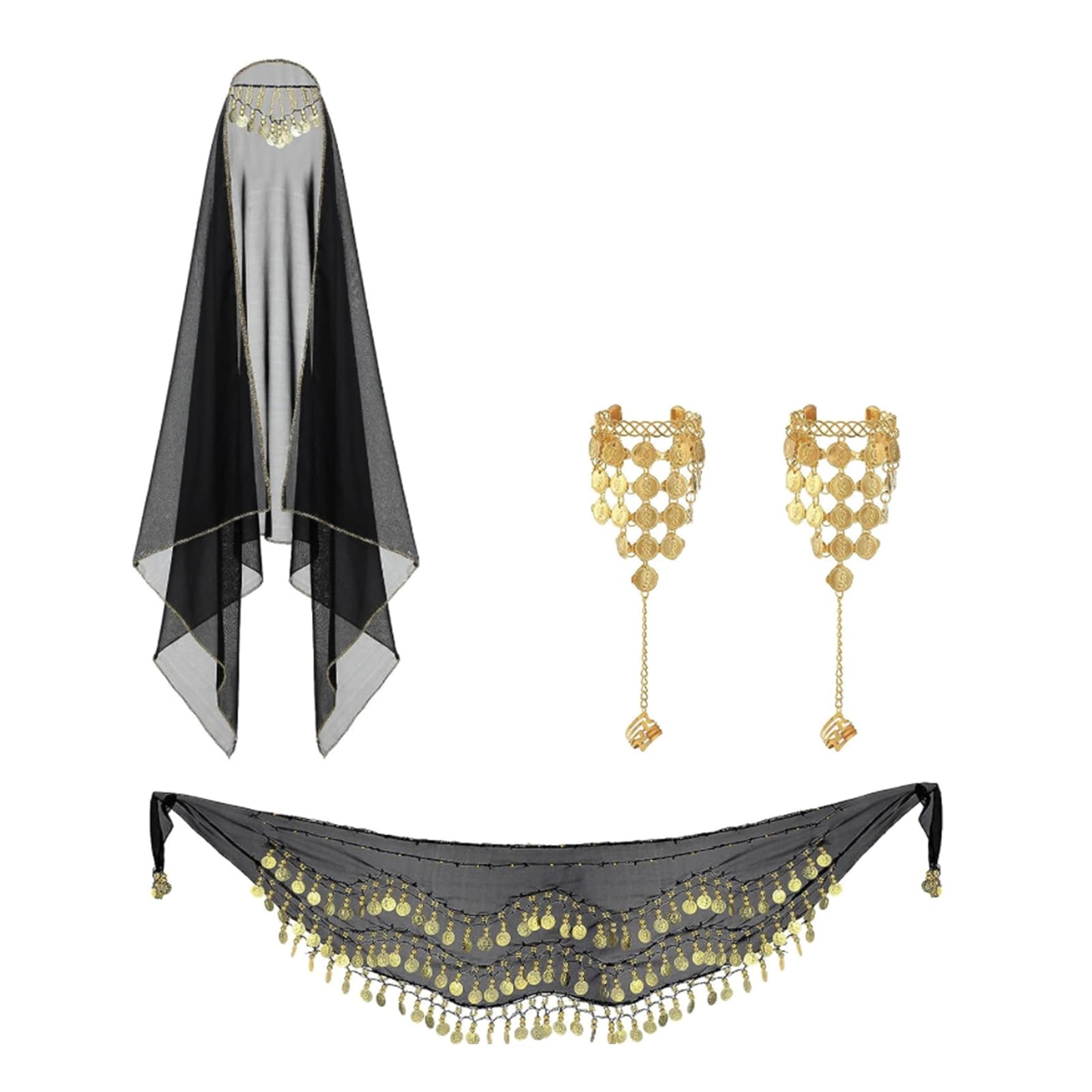 Chaîne danse du ventre et écharpe de hanche style tenue de gitan - 8