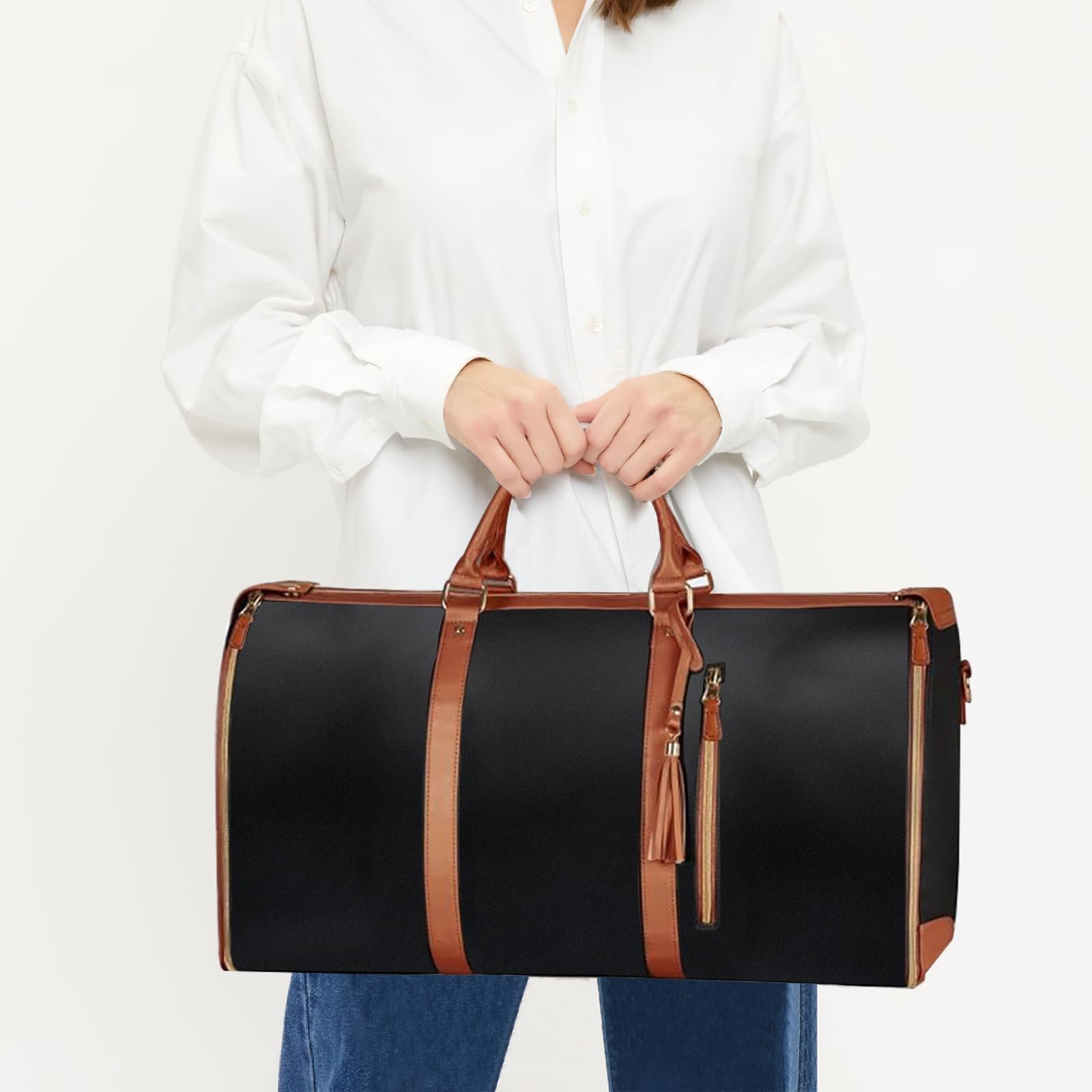 Faltbare Reisetasche - Reisetaschen Faltbar, Foldy Bag, Duffle-Tasche für Kleidungsstücke, Hohe Kapazität Falten Anzug Gepäck Reisetasche Frauen, Wasserdichter Reisetaschen (Schwarz)