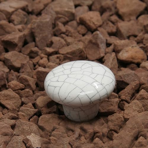 Vista 9 de HUAMULAN 15 pomos de cerámica brillante con botón redondo de hongo, vestidor, tiradores vintage, manijas de puerta, armario, cajón, diámetro de 1.5