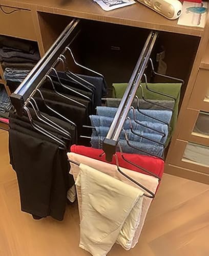 Miniatura 5 de Barra de ropa para armario, barra extraíble de 11.8-23.6 in, riel de ropa para armario, organizador de armario para pantalones y abrigos (17.7