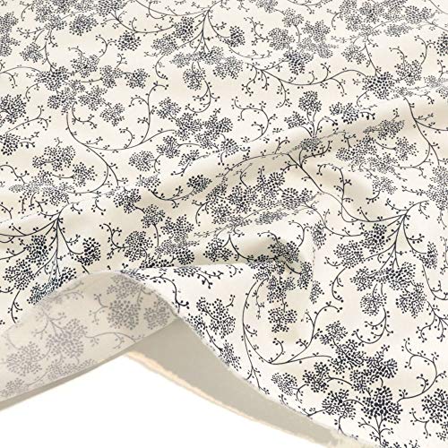 TOLKO 50cm Baumwollstoff aus Oeko-Tex Baumwolle mit Blumen Muster | weiche Baumwoll-Popeline zum Nähen Dekorieren | Kleiderstoff Dekostoff...