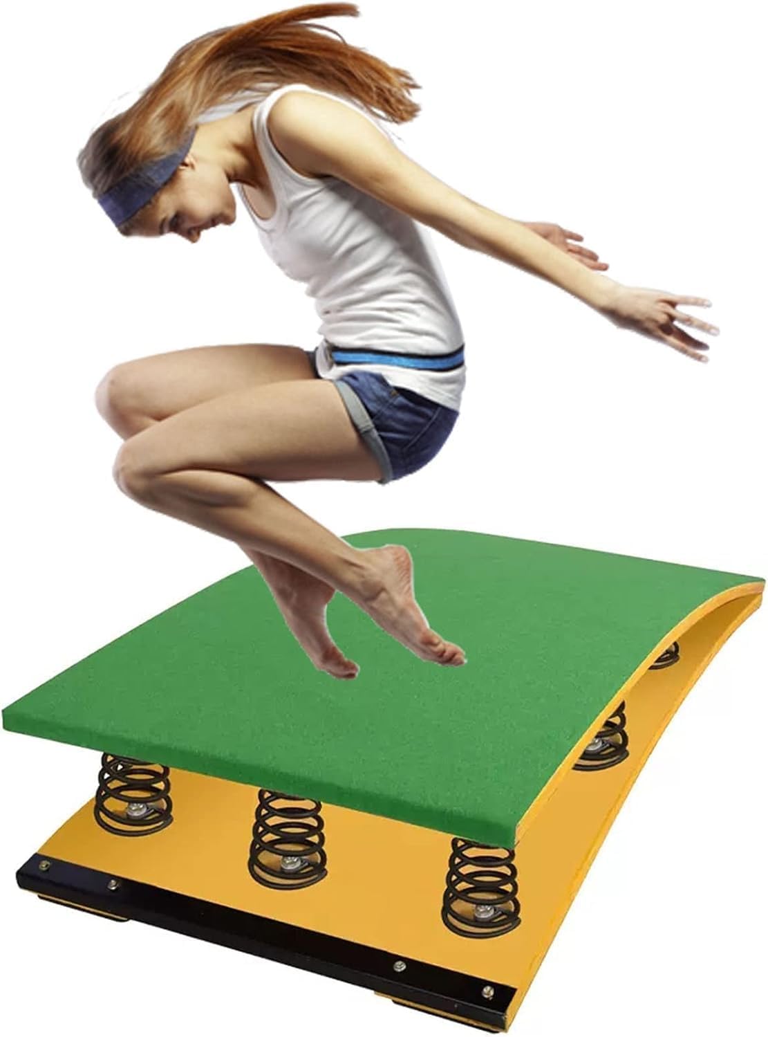 High Jump Spring Board Jumping Aid Equipment Spring Board for Flip Gymnastics Vaulting High/Long Jump Athletic Field Elastic Board Load 242lbs / 110kg Wushu Training Supplies Landing practice art proj