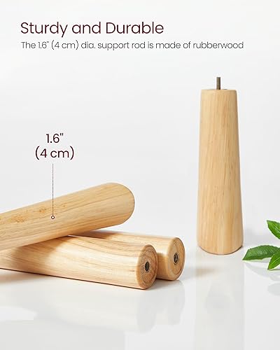 Miniatura 4 de VASAGLE Perchero de madera maciza, perchero en forma de árbol con 8 ganchos, 3 opciones de altura, para ropa, sombreros, bolsos, sala de estar,