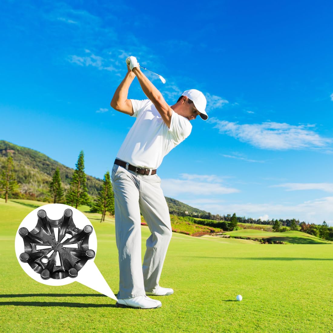 Clavos de golf, Paquete de 10 clavos antideslizantes para zapatos de golf