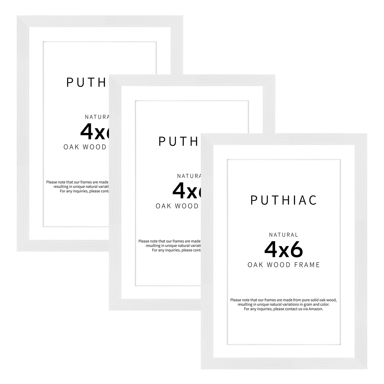 Amazon.com - puthiac 4x6 Solid Oak Wood Picture Frame, Fits 3x5