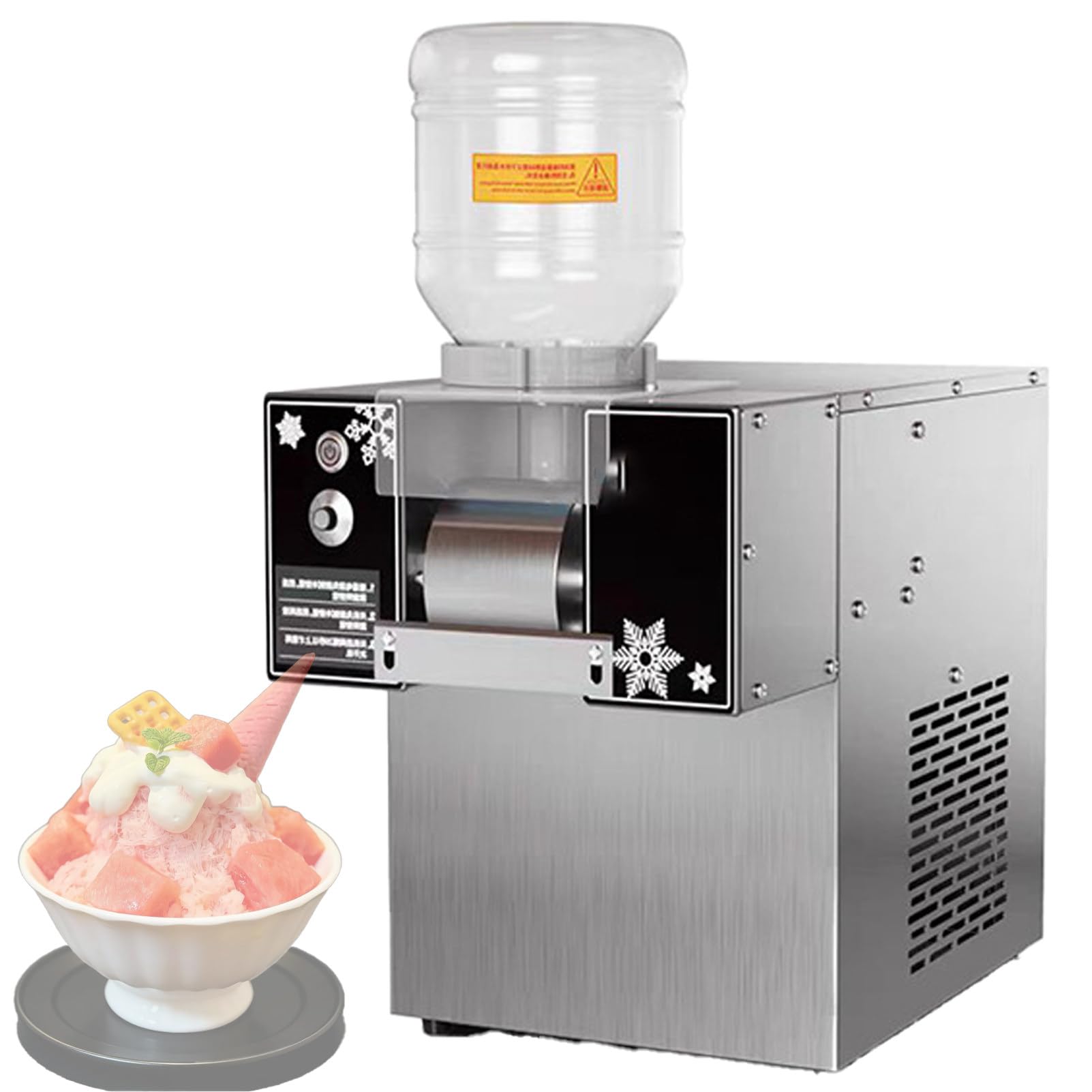 Pnpaea Electric Ice Shaving Machine,Shaved Ice Machine,24-Hour Production Capacity: 60kg/120kg,Suitable for Homes, Cafes, and Dessert Shops 750W(120KG)