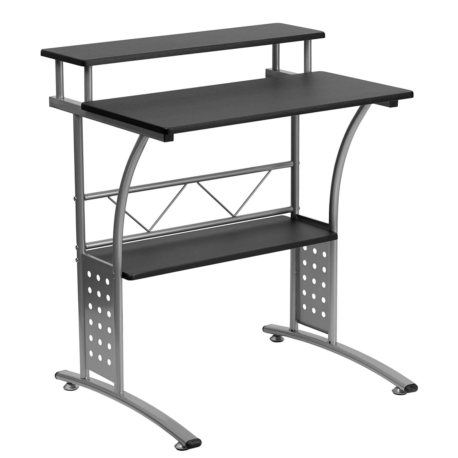 Bureau d'ordinateur compact stratifié noir pour optimiser les petits coins