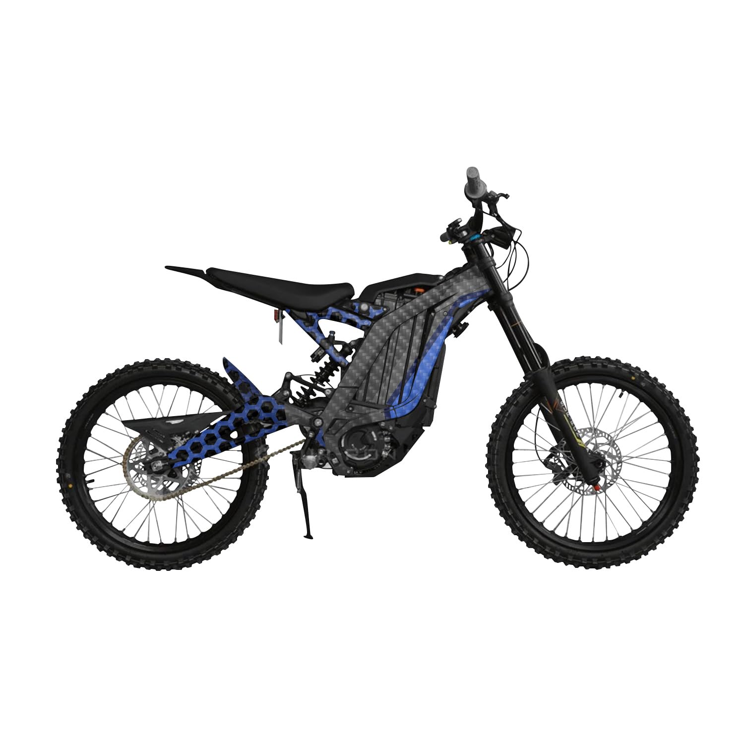Carbon Fiber Surron Light Bee Graphics Kit Wrap - Hex Blue - Sur-Ron Skin - Premium 3M Vinyl Protective Wrap Decal Cover - Easy to Apply | Crafted in The USA by MightySkins