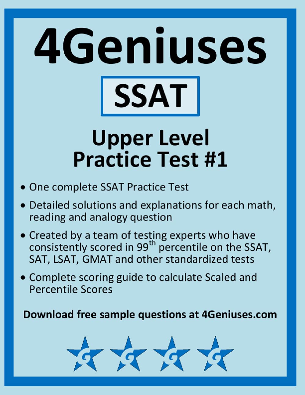 4Geniuses SSAT Upper Level Practice Test #1