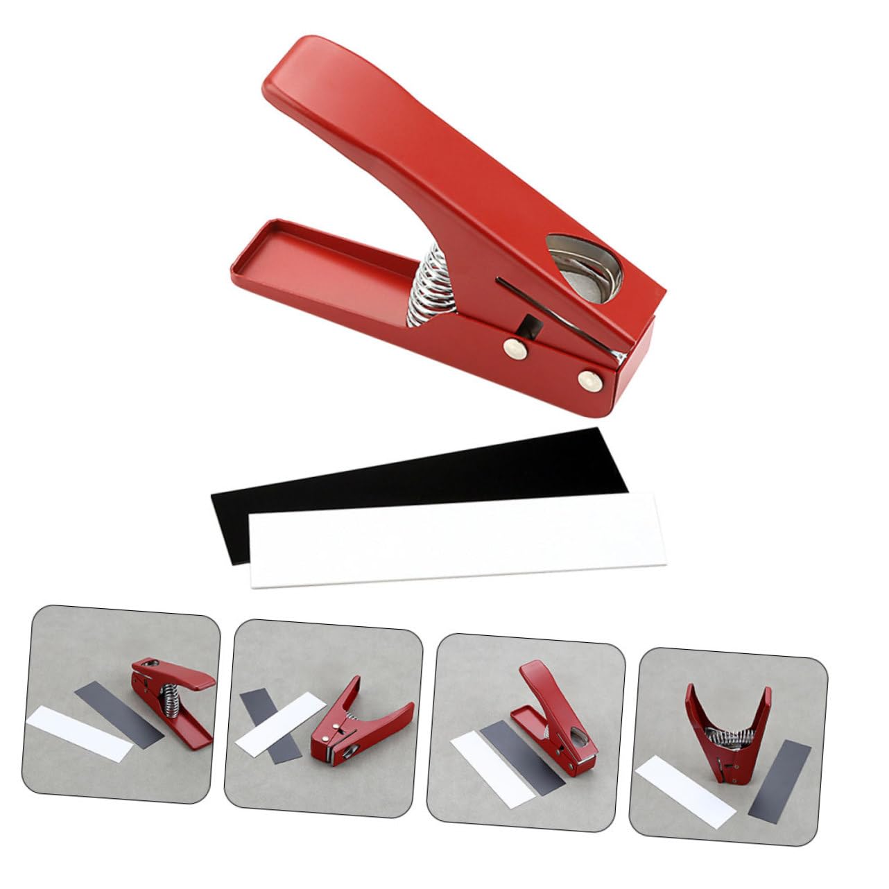 Punzone Professionale per Plettri Chitarra in Metallo Rosso Resistente e Durevole, Strumento per Tagliare e Creare Plettri Personalizzati per Chitarra Acustica e Classica