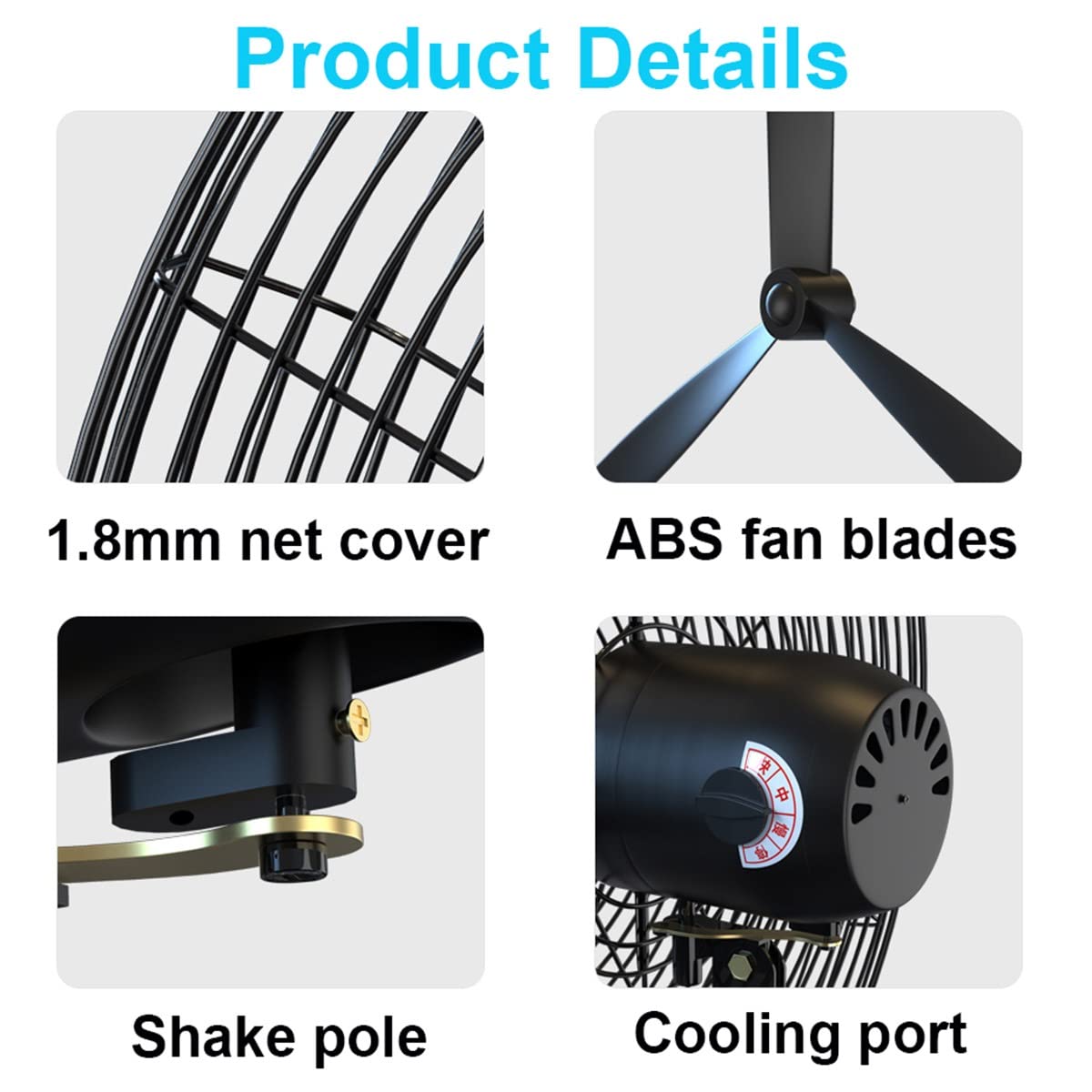 Ventilador Montado En La Pared Industrial, 78cm De Diámetro, Ventilador De Pared De 3 Velocidades, Ventilador Industrial Grande para Oficina, Fábrica, Restaurante