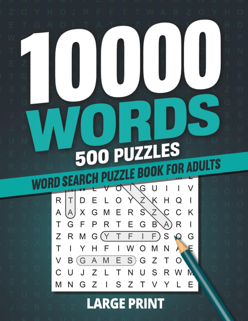 500 Word Search Puzzle Book for Adults: Big Puzzlebook with 100 Hidden Word Fin