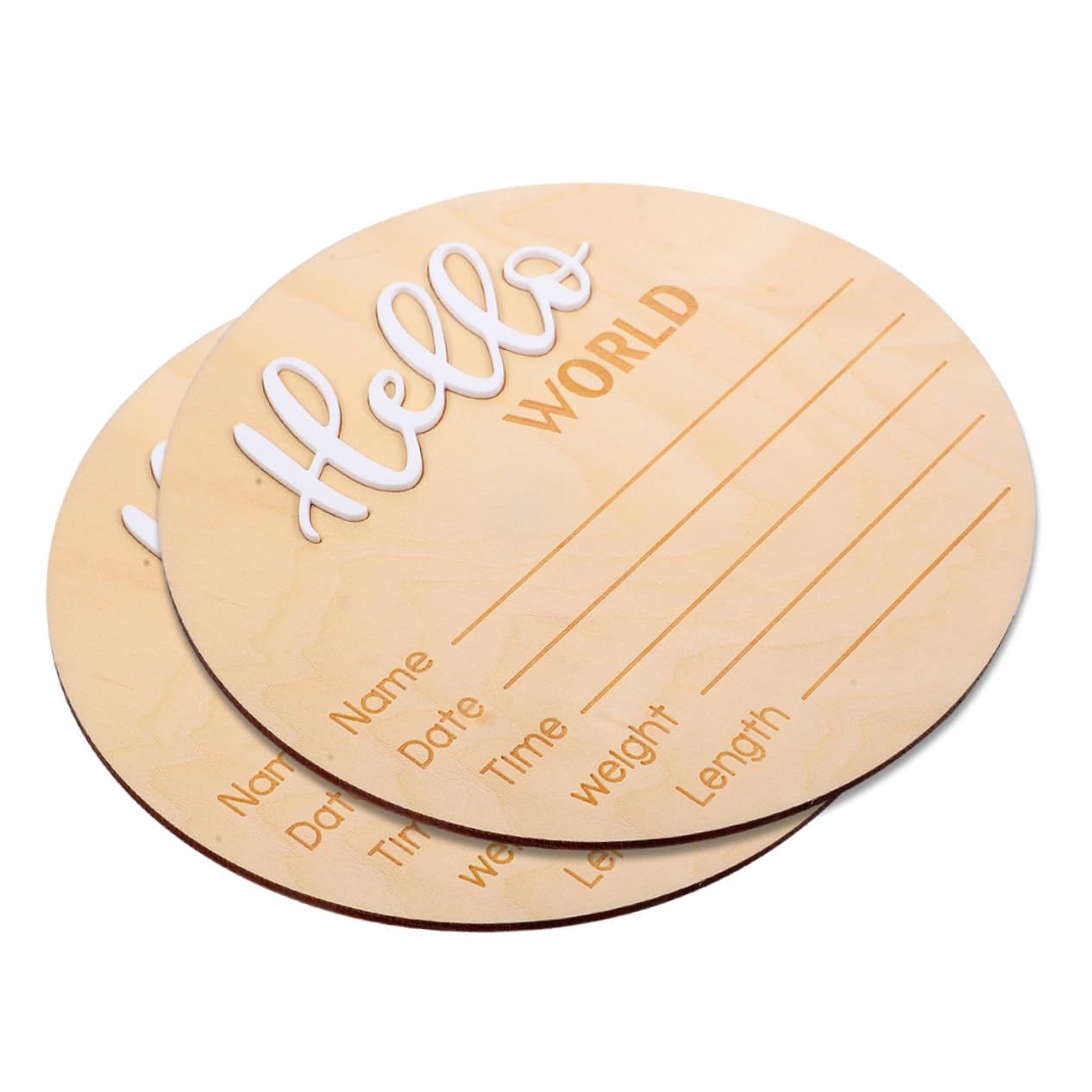 Toyvian Wooden Birth Announcement Sign Round Newborn Name Sign Photo Prop Decorative Welcome