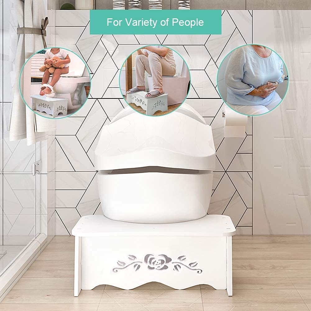 Sgabello per WC, Sgabello da Toilette Antiscivolo Sano e di Alta Qualità, per Anziani Bambini Donne Incinte Adulti, Antiscivolo per WC, 49,6 x 29,5 x 5,3 cm, Sgabello Antiscivolo per Bambini