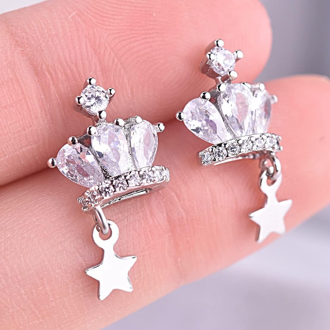Cute Star Crown Dangle Earrings for Women, Women’s Princess Queen Crown Bohemian Drop Earrings Jewelry - Image 2