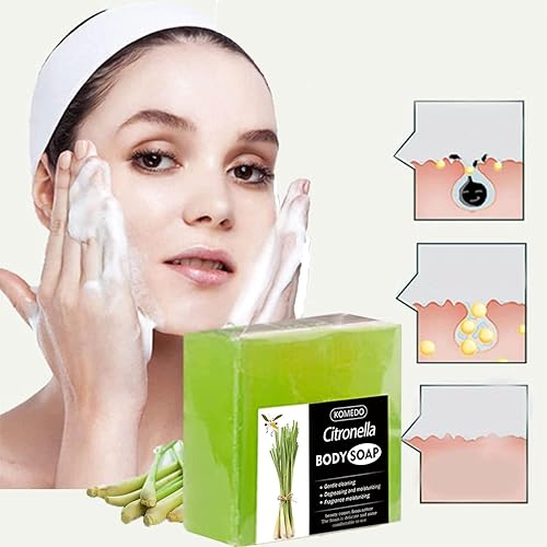 Miniatura 5 de Jabón de citronela 2 en 1, barra de jabón corporal de citronela natural para cuerpo