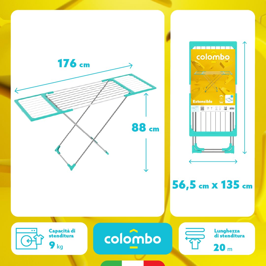 Colombo, Aluminium, Wäscheständer, Wäsche und Kleidung, 180x60x70